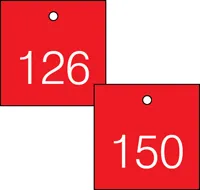 Accuform TDG375RD 1-1/2″ Accu-Ply Engraved Numbered Plastic Tags