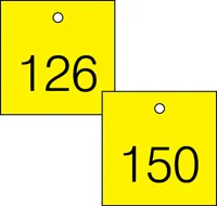 Accuform TDG375YL 1-1/2″ Accu-Ply Engraved Numbered Plastic Tags