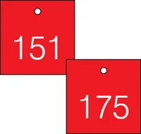 Accuform TDG376RD 1-1/2″ Accu-Ply Engraved Numbered Plastic Tags