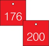 Accuform TDG377RD 1-1/2″ Accu-Ply Engraved Numbered Plastic Tags