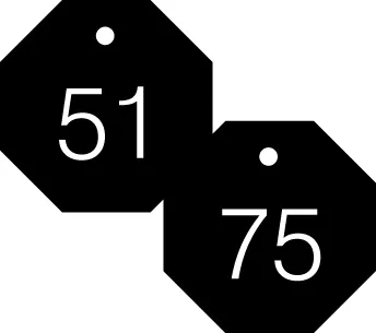 Accuform TDG824BK 1-1/2″ Accu-Ply Engraved Numbered Plastic Tags