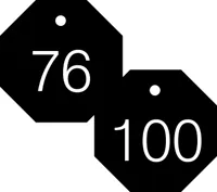 Accuform TDG825BK 1-1/2″ Accu-Ply Engraved Numbered Plastic Tags