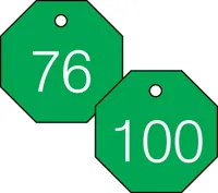 Accuform TDG825GN 1-1/2″ Accu-Ply Engraved Numbered Plastic Tags