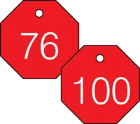 Accuform TDG825RD 1-1/2″ Accu-Ply Engraved Numbered Plastic Tags