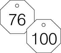 Accuform TDG825WT 1-1/2″ Accu-Ply Engraved Numbered Plastic Tags