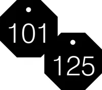 Accuform TDG826BK 1-1/2″ Accu-Ply Engraved Numbered Plastic Tags