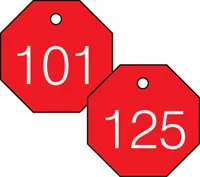 Accuform TDG826RD 1-1/2″ Accu-Ply Engraved Numbered Plastic Tags