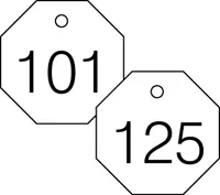 Accuform TDG826WT 1-1/2″ Accu-Ply Engraved Numbered Plastic Tags
