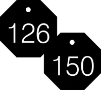 Accuform TDG827BK 1-1/2″ Accu-Ply Engraved Numbered Plastic Tags