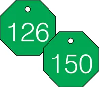 Accuform TDG827GN 1-1/2″ Accu-Ply Engraved Numbered Plastic Tags