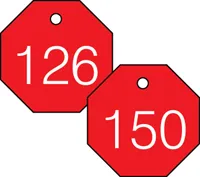 Accuform TDG827RD 1-1/2″ Accu-Ply Engraved Numbered Plastic Tags