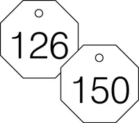 Accuform TDG827WT 1-1/2″ Accu-Ply Engraved Numbered Plastic Tags