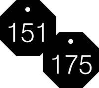 Accuform TDG828BK 1-1/2″ Accu-Ply Engraved Numbered Plastic Tags