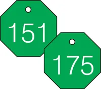 Accuform TDG828GN 1-1/2″ Accu-Ply Engraved Numbered Plastic Tags