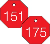 Accuform TDG828RD 1-1/2″ Accu-Ply Engraved Numbered Plastic Tags