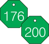 Accuform TDG829GN 1-1/2″ Accu-Ply Engraved Numbered Plastic Tags