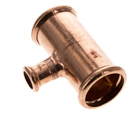 Tee Press Fitting - 15mm Female & 35mm - Copper alloy