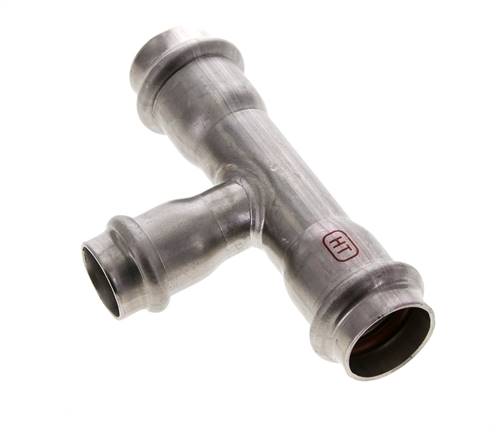 Tee Press Fitting - 18mm Female & 22mm - Stainless Steel