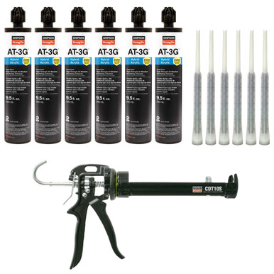 Opens dialog Simpson Strong-Tie AT3G10-KIT - High-Strength Hybrid Acrylic Adhesive, 10oz - 6 Tubes + Dispen