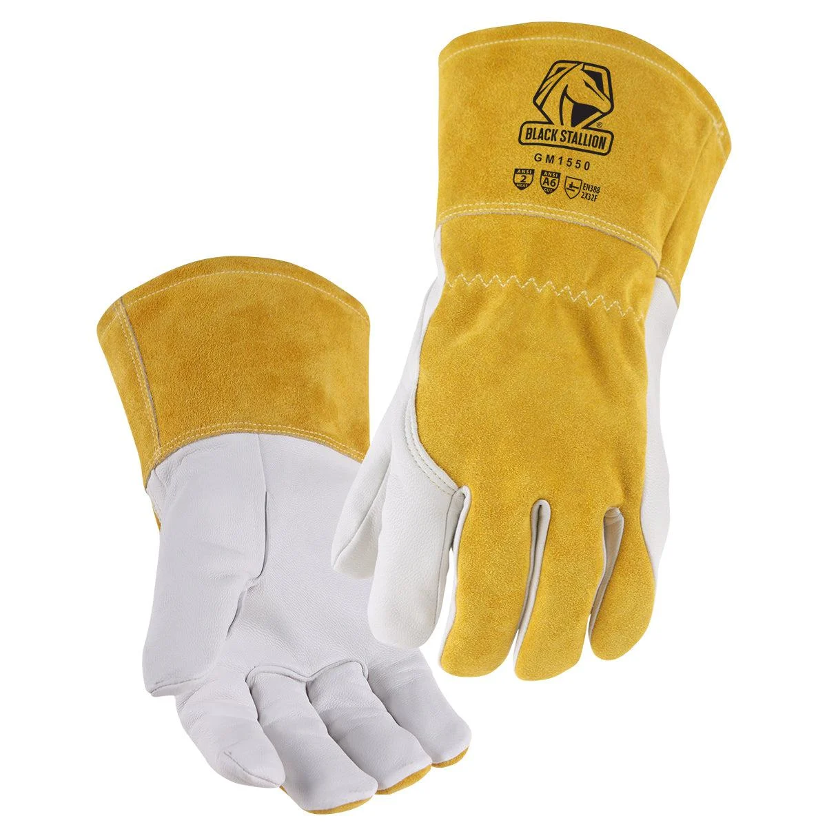 Black Stallion A6 Cut-Resistant Goatskin Palm MIG Glove – GM1550-WT