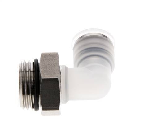 10mm x G1/2'' 90deg Polypropylene (PP)/Stainless Steel Elbow Push-in Fitting with Male Threads EPDM Rotatable