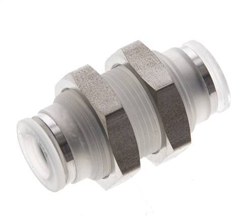 8mm Polypropylene (PP) Push-in Fitting EPMD/PTFE Bulkhead