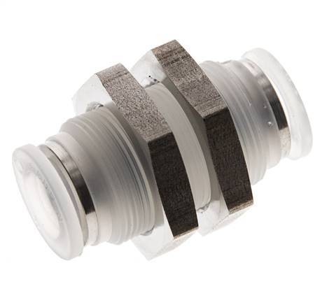 10mm Polypropylene (PP) Push-in Fitting EPMD/PTFE Bulkhead