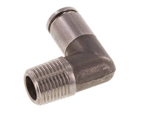 4mm x R1/8'' 90deg Elbow Push-in Fitting with Male Threads Stainless Steel FKM