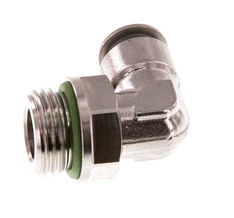 10mm x G1/2'' 90deg Elbow Push-in Fitting with Male Threads Stainless Steel FKM Rotatable