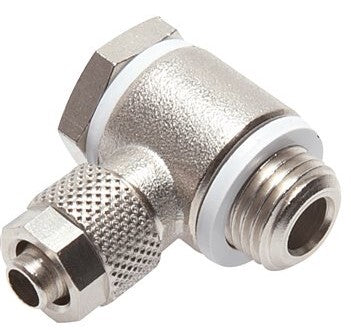 10x8 & G1/2'' Nickel plated Brass Banjo Push-on Fitting with Male Threads with O-ring Rotatable