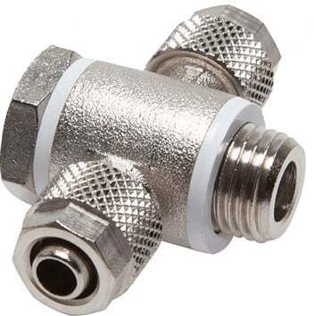 8x6 & G1/2'' Nickel plated Brass Banjo Tee Push-on Fitting with O-ring