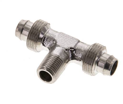 10x8 & R1/8'' Stainless Steel 1.4305 Tee Push-on Fitting with Male Threads