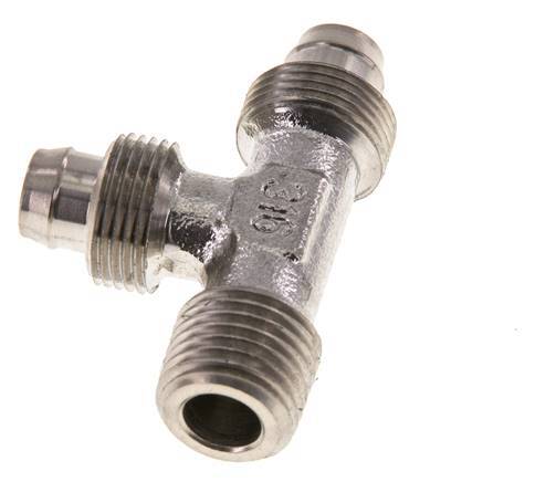 10x8 & R1/4'' Stainless Steel 1.4305 Right Angle Tee Push-on Fitting with Male Threads