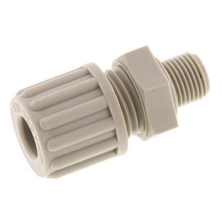 8x6mm & G1/8'' PP Straight Compression Fitting with Male Threads 10 bar