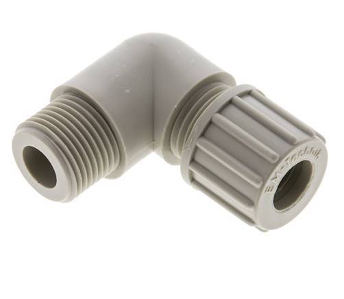 10x8mm & G3/8'' PP Elbow Compression Fitting with Male Threads 10 bar