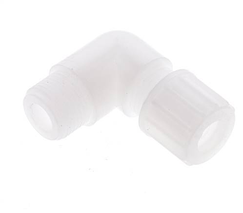 10x8mm & G3/8'' PVDF Elbow Compression Fitting with Male Threads 10 bar