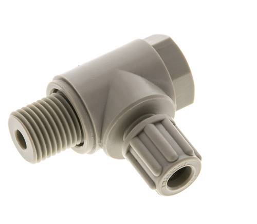 6x4mm & G1/4'' PP Elbow Compression Fitting with Male Threads with Banjo Bolt 10 bar