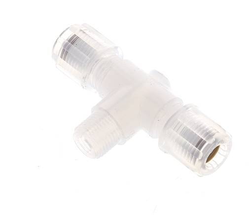 6x4mm & G1/8'' PFA T-Shape Tee Cutting Fitting with Male Threads 10 bar