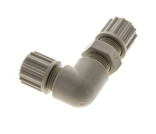 12x10mm PP Elbow Compression Fitting Bulkhead 10 bar
