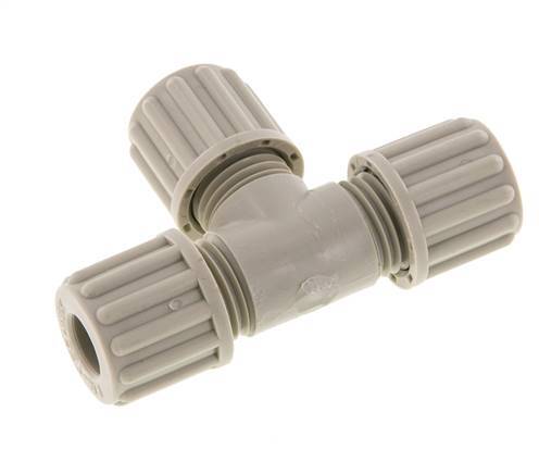 8x6mm PP T-Shape Tee Compression Fitting 10 bar