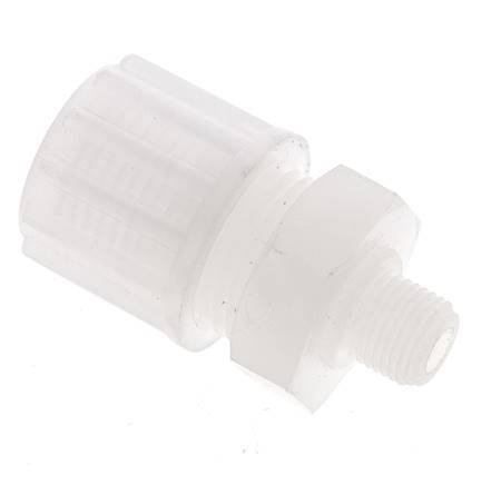 12x6mm & G1/8'' PVDF Straight Compression Fitting with Male Threads 10 bar PVC and PA
