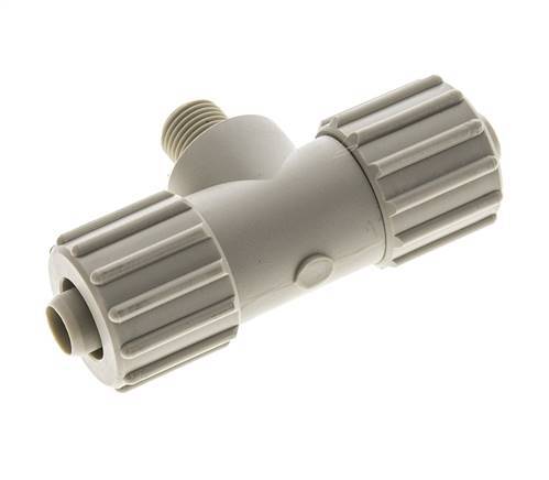 15x9mm & G1/4'' PP T-Shape Tee Compression Fitting with Male Threads 10 bar PVC and PA