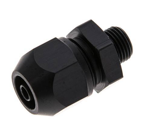 7x4mm & G1/8'' Aluminum Straight Compression Fitting with Male Threads 10 bar PVC and PA