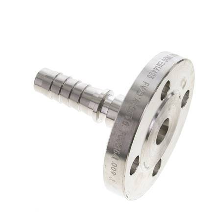 19x33 mm Stainless Steel 1.4401 Hose Pillar with Flange PN 10/16/25/40 DIN EN 14423 / DIN 2826