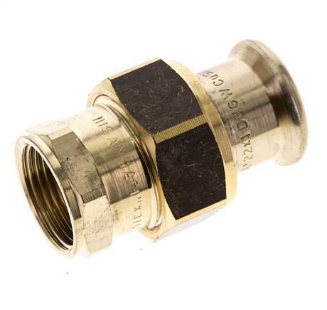 Union Press Fitting - 22mm Female & Rp 3/4'' Female - Copper alloy Flat Sealing