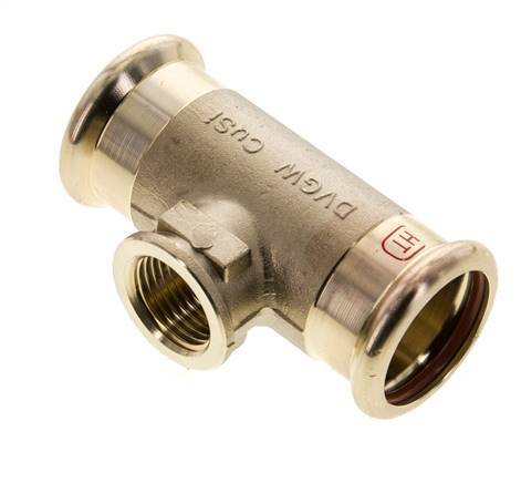Tee Press Fitting - 28mm Female & Rp 1/2'' Female - Copper alloy