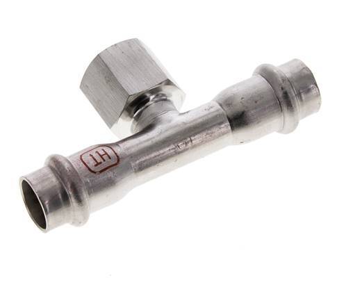 Tee Press Fitting - 15mm Female & Rp 1/2'' Female - Stainless Steel