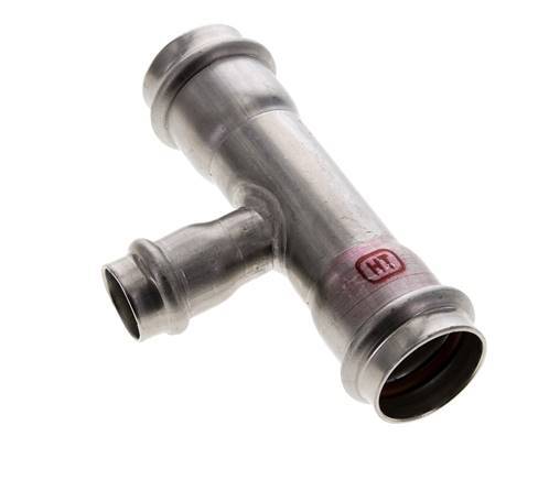 Tee Press Fitting - 18mm Female & 28mm - Stainless Steel