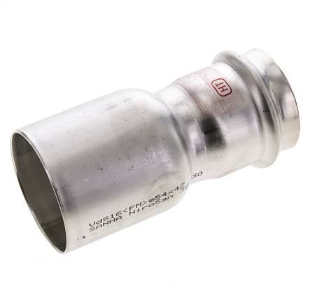 Press Fitting - 42mm Female & 54mm Male - Stainless Steel