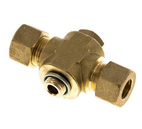 12mm & G1/4'' Brass T-Shape Tee Compression Fitting with Male Threads 75 bar Zinc plated Steel, with NBR insert DIN EN 1254-2